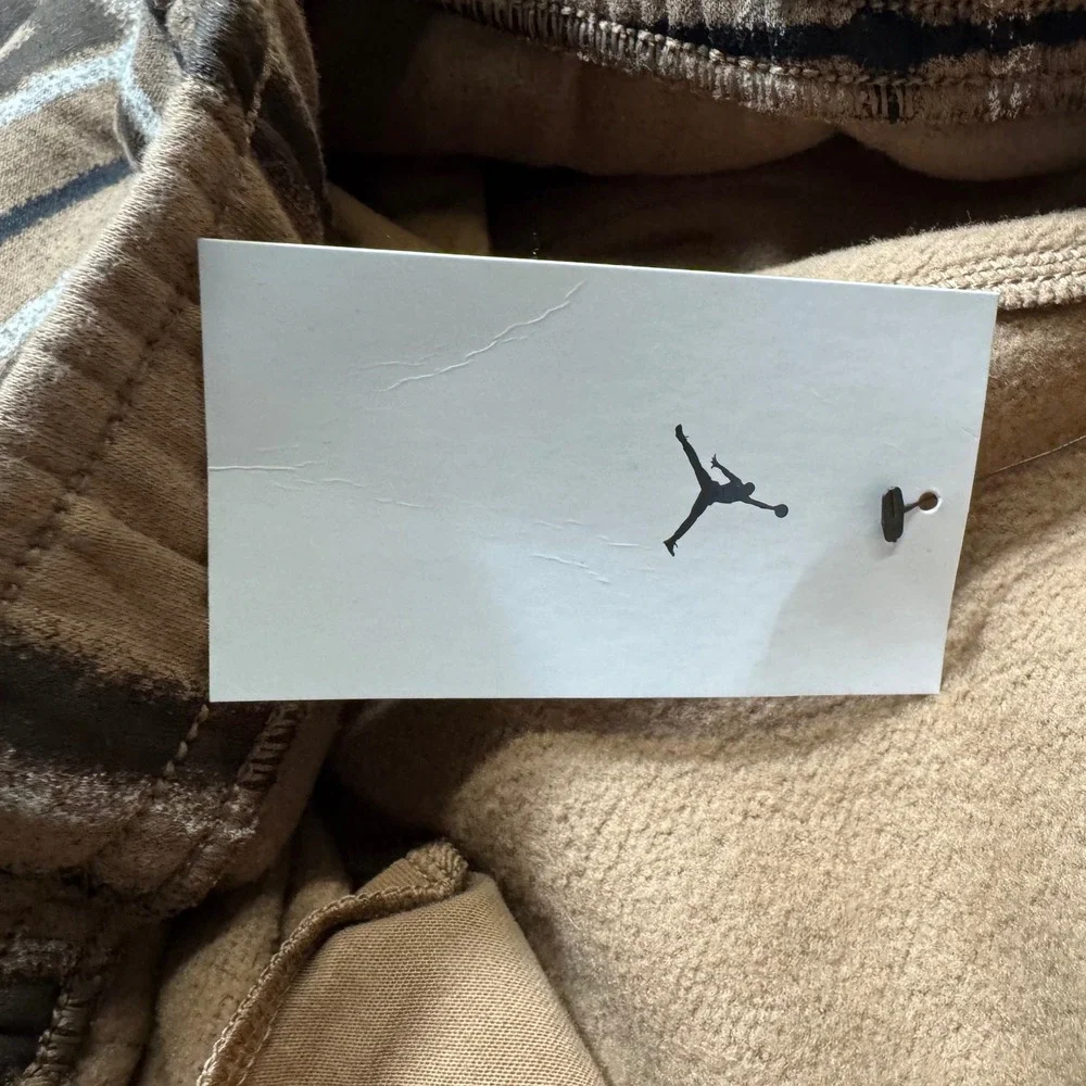 Jordan‎ Essentials Plaid Fleece Pants Brown FV7462-223 Mens Medium NEW